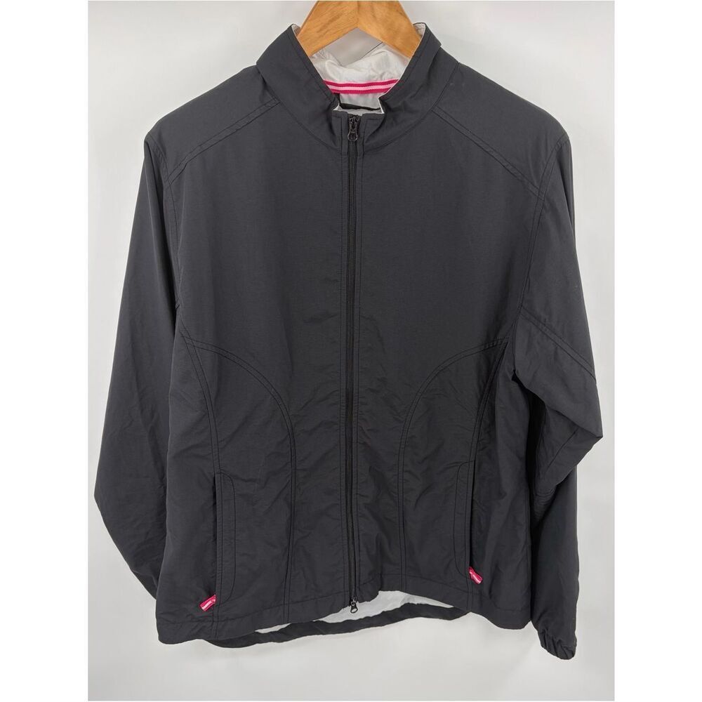 FootJoy black mid layer golf full zip nylon jacket women’s L performance